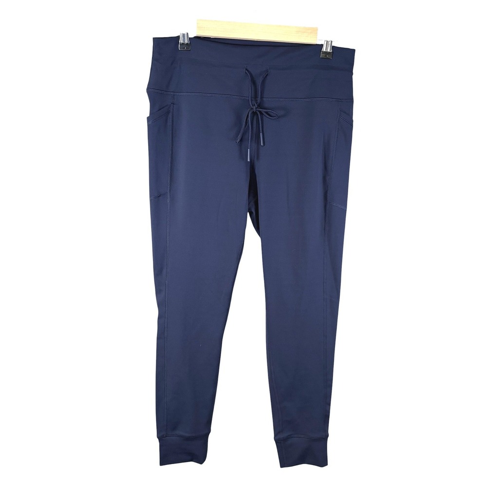 Spyder Active Womens Navy Blue High Rise Jogger Pants Drawstring‎ Pockets Large